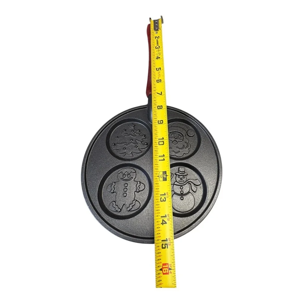 Nordic Ware Nonstick Christmas 4-Pancake Griddle with Four 3